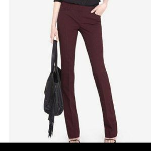 Express Burgundy Columnist Slim Pants